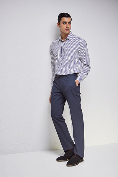 Buy WES Formals by Westside Navy Checkered Carrot-Fit Trousers for Online @  Tata CLiQ